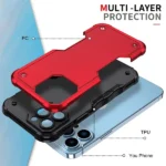 iPhone 14 Pro Blue Magnetic Ring Rugged Shockproof Case - Image 2