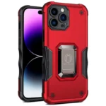 iPhone 14 Pro Red Magnetic Ring Rugged Shockproof Protective Case