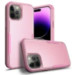 iPhone 14 Pro Max Pink Rugged Armor Defender Heavy Duty Shockproof Case