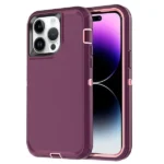 iPhone 14 Pro Max Purple Rugged Armor Defender Heavy Duty Shockproof Case