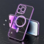 iPhone 14 Pro Purple MagSafe HaloLock Magnetic Clear Protective Case - Image 5