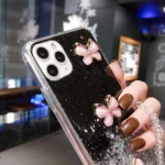 iPhone 11 Pro Max Black Glitter Butterfly Wrist Strap Case - Image 6