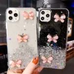 iPhone 11 Pro White Glitter Butterfly Case with Wrist Strap - Image 6