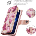 iPhone 13 Pro Marble Wallet Case – Purple - Image 2
