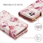 iPhone 13 Pro Marble Wallet Case – Rose Gold - Image 2