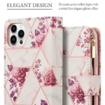 iPhone 13 Pro Marble Wallet Case – Rose Gold - Image 5