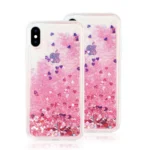 iPhone X XS Pink Glitter Gel Case