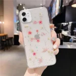 iPhone 11 Pink Dry Flower Glitter TPU Case - Image 3