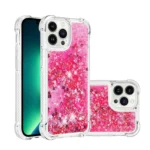 iPhone 11 Pink Liquid Glitter Clear Gel Case