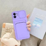 iPhone 12 Wallet Case with Camera Protector – Purple