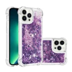 iPhone 11 Pro Purple Liquid Glitter Clear Gel Case