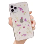 iPhone 11 Pro Max Purple Dry Flower Glitter TPU Case