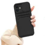 iPhone XR Black Wallet Case with Camera Cover