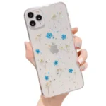 iPhone 11 Pro Max Blue Dry Flower Glitter TPU Case