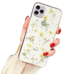 iPhone 11 Pro Max Yellow Dry Flower Glitter TPU Case