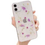 iPhone 11 Purple Dry Flower Glitter TPU Case