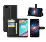 OnePlus 5T Black Leather Wallet Flip Case – Card Holder Cover