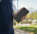 OnePlus 5T Black Leather Wallet Flip Case – Card Holder Cover - Image 2