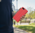 OnePlus 5T Red Leather Wallet Flip Case – Card Holder Cover - Image 3