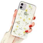 iPhone 11 Yellow Dry Flower Glitter TPU Case