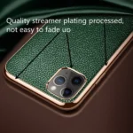 iPhone 12 Pro Luxury Leather Plating Case – Green - Image 3