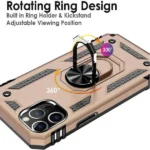 iPhone 12 Pro Magnetic Ring Rugged Case – Rose Gold - Image 4