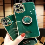 iPhone 12 Pro Ring Plating Case – Dark Green - Image 4