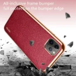 iPhone 12 Pro Luxury Leather Plating Case – Blue - Image 5
