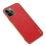 iPhone 12 Pro Luxury Leather Plating Case – Red