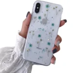 iPhone XR Blue Dry Flower Glitter Case