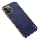 iPhone 12 Pro Luxury Leather Plating Case – Blue