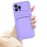 iPhone 12 Pro Wallet Case with Camera Cover – Purple