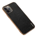 iPhone 12 Pro Luxury Leather Plating Case – Black