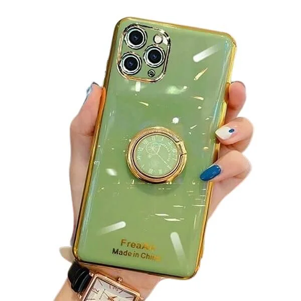 d iPhone 12 Pro Ring Plating Case – Green - Image 1