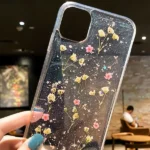 iPhone XS Max Yellow Dry Flower Glitter Case - Image 2