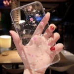 iPhone XR Blue Dry Flower Glitter Case - Image 3