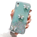 iPhone XR Green Butterfly Glitter Case
