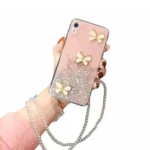 iPhone XR Pink Butterfly Glitter Case