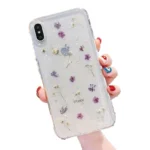 iPhone XS Max Purple Dry Flower Glitter Case