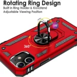 iPhone 12 Pro Max Red Magnetic Ring Case - Image 2