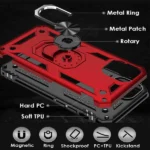 iPhone 12 Pro Max Red Magnetic Ring Case - Image 5