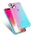 iPhone 11 Pro Max Pink Green Rainbow Clear Case
