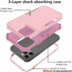 iPhone 14 Pro Max Pink Rugged Armor Defender Heavy Duty Shockproof Case - Image 6