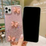 iPhone 11 Pink Glitter Butterfly Wrist Strap Case - Image 8