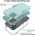 iPhone 14 Pro Max Sky Blue Rugged Armor Defender Shockproof Case - Image 5