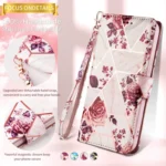 iPhone 14 Pro Max Pink Marble Wallet Case with Card Holder and Flip Cover - Image 6