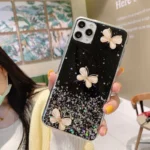 iPhone 11 Black Glitter Butterfly Wrist Strap Case - Image 9