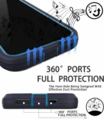 iPhone 14 Pro Max Blue Rugged Armor Defender Heavy Duty Shockproof Case - Image 5