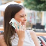 iPhone 14 Plus Green Flower Pattern Marble Slim Protective Case - Image 5