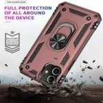 iPhone 12 Magnetic Ring Kickstand Case – Rose Gold - Image 3